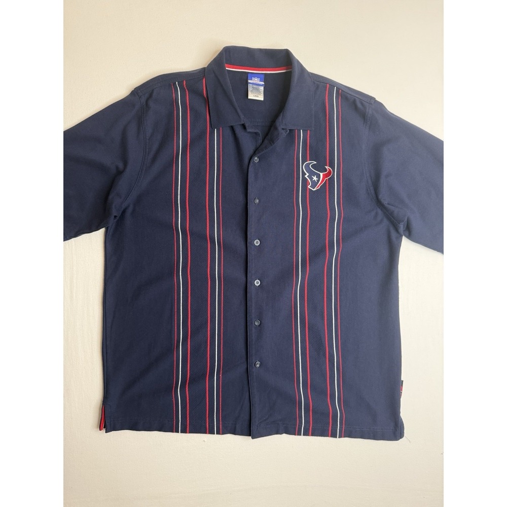 Y2K Vintage NFL Reebok Men's Houston Texans Button Up Shirt Loop Collar Size L